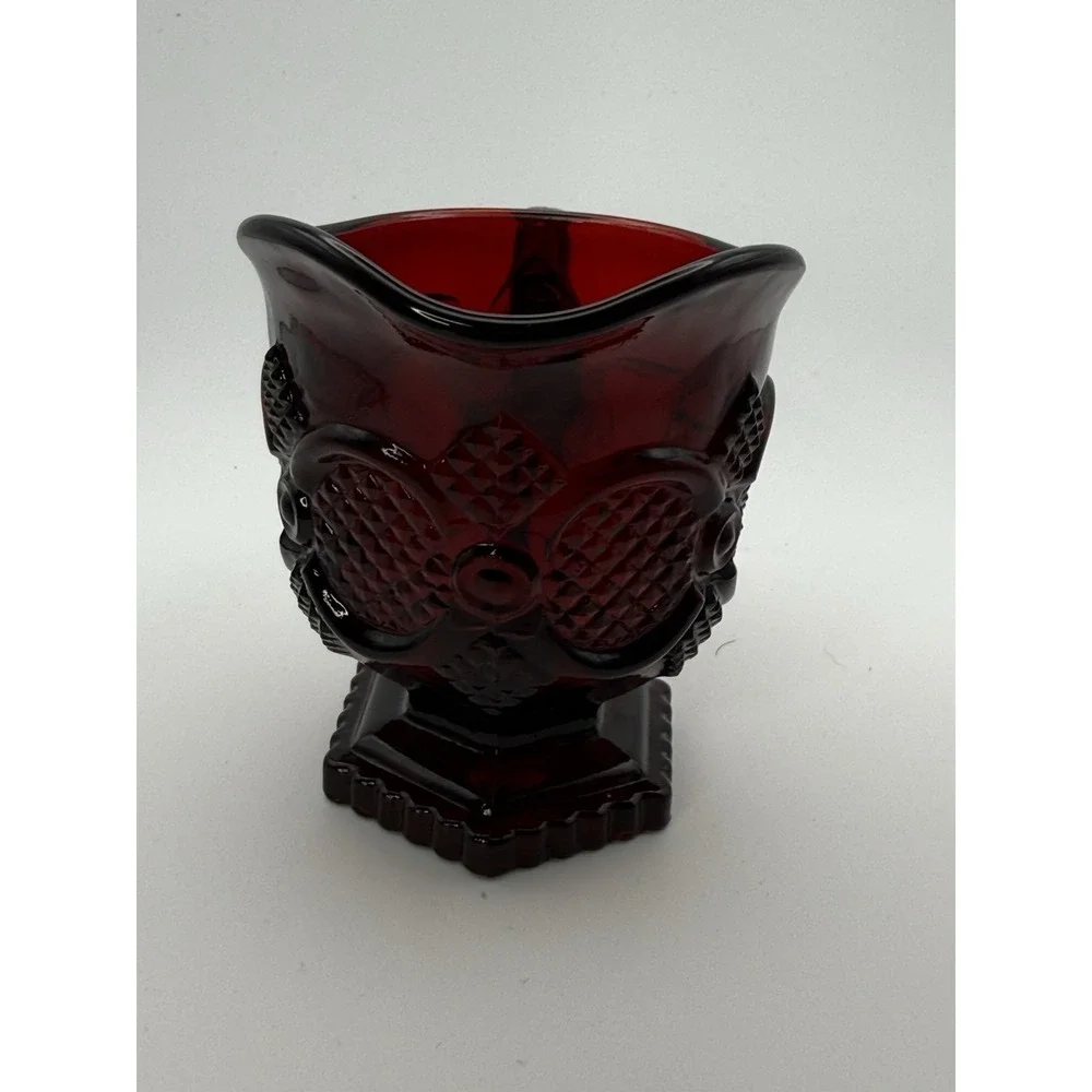 Vintage AVON 1876 Cape Cod Collection Ruby Red Glass Creamer By Wheaton Glass Co